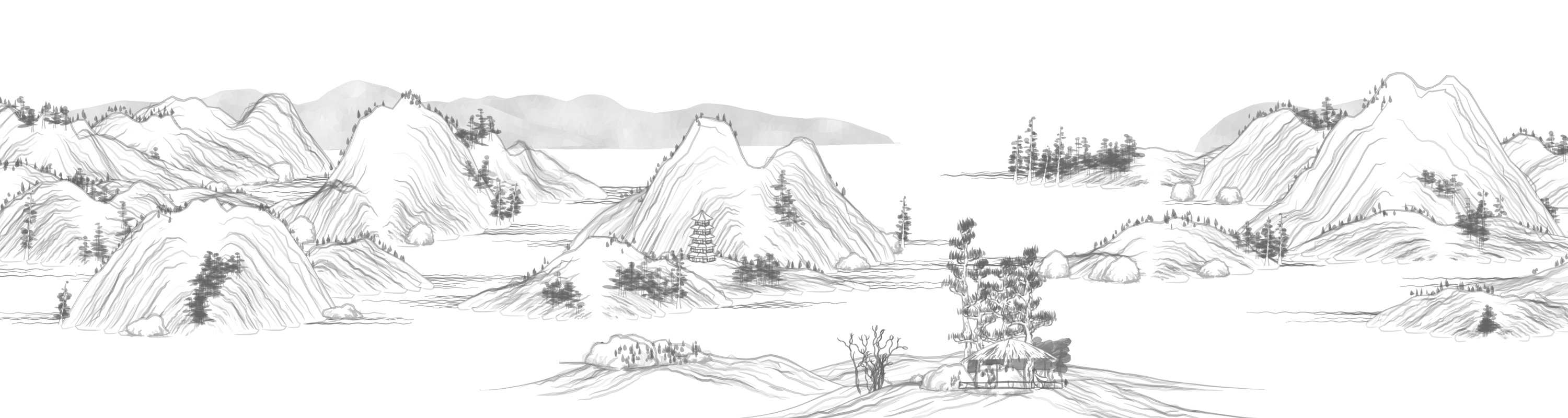 代码自动生成山水画